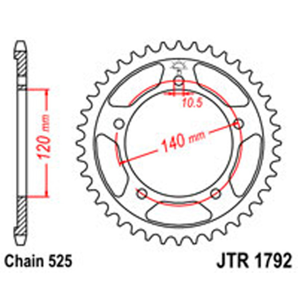 JT JT Rear Sprockets R/W 1792-45 (4398)